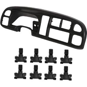 ECOTRIC Dash Board Bezel Compatible with 1998-2002 Dodge Ram 1500 2500 3500 Instrument Panel Cover w/Vents - Clips Included