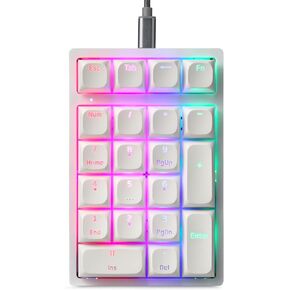 MOTOSPEED Mechanical Numeric Keypad Hot-Swap GATERON Switch Wired Gaming Keypad RGB Backlit PBT Keycap 21 Keys Mini Numpad Portable Keypad Extended Layout(Gateron Blue)