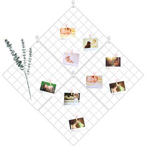 ZUOKEMY 4 Pieces Mounted Photo Grid Wall Grid Decorative Panels for Living Room, Bedroom, Office, Study, Etc. Photo Memo Display Grid Panels 12X12 Inches (black)