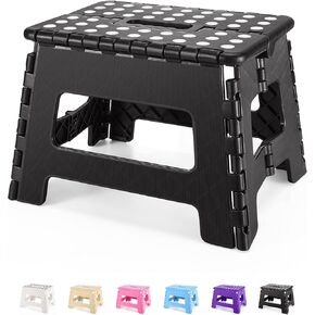 Dyforce Folding Step Stool 9", Kids Step Stool, Heavy Duty Step Stools for Adults, Compact Foot Stools, Light-Weight Toddler Step Stool for Kitchen, Bathroom, Holds Up to 300 lbs (Pink)