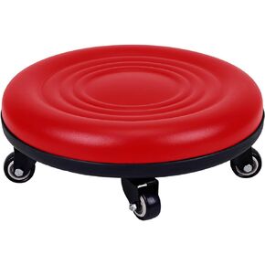 Rolling Stools with 5 Wheels Modern Low Roller Seat Stool for Home Office Men Wemen Girl Shop Salon Kitchen Garage or Sofa Foot Rest Black