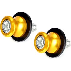 Goldfire 2pcs 10MM M10 X1.25 Motorcycle Swing arm Sliders Spools CNC Swing Arm Stand Screw for FZR 1000/600R/400 for Kawasaki Z750 /Z750S/ Z750R /ER-6F /ER-6N /Duke 125/200/390 (Black)