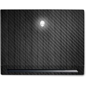 MightySkins Carbon Fiber Skin Compatible with Alienware M18 R1 (2023) Full Wrap Kit - Black Wood | Protective, Durable Textured Carbon Fiber Finish | Easy to Apply & Change Styles | Made in The USA