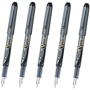 Pilot V Pen (Varsity) Disposable Fountain Pens, Black Ink, Small Point Value Set of 5（With Our Shop Original Product Description）