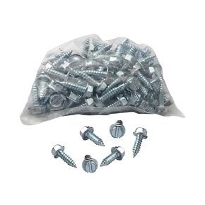 License Plate Screws - Number 14 x 0.75 inch Slotted Hex Head - American (100 per Box)