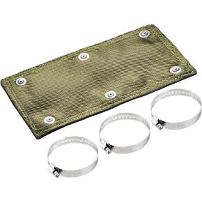 Titanium Pipe Shield 6" x 12" Exhaust Heat Shield, Two-layer Material Design Heat Protection up to 1350°F, Protects Heat Sensitive Components, Hoses, Lines, and Electrical Wiring