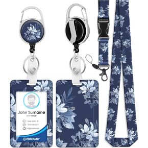 ID Badge Holder with Lanyard and Retractable Badge Reel Clip, Astrological Moon Sun Card Name Tag Lanyard Vertical ID Protector Bage Clips for Nurse Nursing Doctor Teacher Student