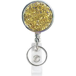 Retractable Badge Holder, Retractable Badge Reels,Lightweight Plastic Badge Reel Card Holder with Key Ring Backing Belt Clip for Nurse,Volunteer,Teacher,Student(1 Pack Silver)