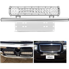 Nilight - 90021B Light Bar Mounting Bracket Front License Plate Frame Bracket Holder for Off-Road Lights LED Work Lamps , 2 Years Warranty