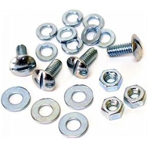 Custom Fasteners 93372 1/4-20" x 5/8" License Plate Fastener, 16 Piece (Metal OE Style 4-Screws, 4-Nuts, 4-Washers, 4-Lock Washers)