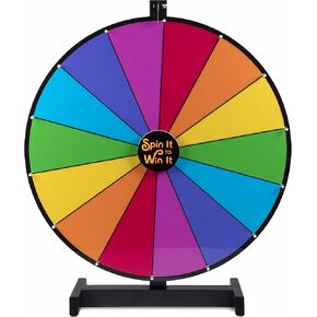 Brybelly Spin it to Win It Jumbo Prize Wheel, 24" | 14 Colorful Slots, Customizable Button, Adjustable Spin Speed | Tabletop Prize Wheels for Trade Shows, Office Games, and Parties in Kuwait