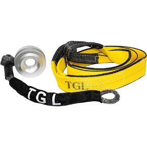 Snatch Block Ring, Winch Pulley with Soft Shackle, 3" Tree Saver Strap