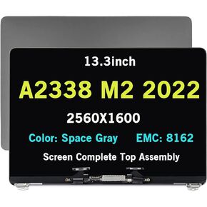 13.3inch LED LCD 2560x1600 Screen Digitizer Whole Hinge-up Assembly Compatible with MacBook for Pro A2338 M2 2022 MNEQ3LL/A MNEP3LL/A MNEJ3LL/A MNEH3LL/A EMC 8162 (Silver)