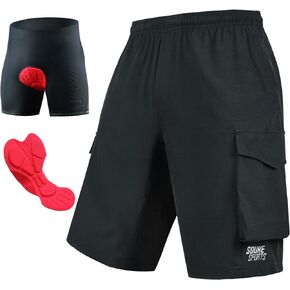 Souke Sports Men's Mountain Bike Shorts 4D Padded MTB Cycling Shorts Loose-fit Lightweight Bicycle Shorts