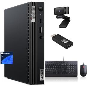 Lenovo ThinkCentre M75q Gen 2 Mini Business Desktop، Ryzen 5 Pro 5650GE، ذاكرة الوصول العشوائي 16 جيجابايت، 1 تيرابايت PCIe SSD + 500 جيجابايت HDD، Windows 11 Pro، صندوق OEM، مع حزمة 5 في 1 (كاميرا ويب MX FHD، محول DN، سنة واحدة. ضمان) in Kuwait