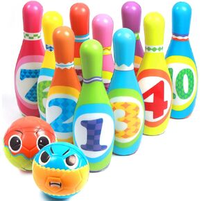 Jumbo Bowling Set for Toddlers | Active Party Game for Kids | Educational Indoor and Outdoor Toy for Boys and Girls Ages 3-10
