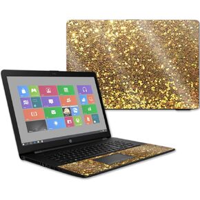 MightySkins Glossy Glitter Skin for HP 17t Laptop 17.3" (2017) - Gold Dazzle | Protective, Durable High-Gloss Glitter Finish | Easy to Apply, Remove, and Change Styles | Made in The USA