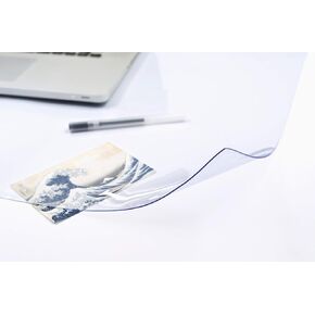 LAMINET Crystal Clear Heavy-Duty Desktop Pads 30 Gauge 0.8 MM 17 Inches x 24 Inches Table Protector Thick Clear Plastic Table Cover - Made in USA!!! - Easy to Clean