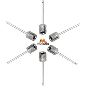 Mobi Lock Ball Pump Inflation Needle (Pack of 6) - Stainless Steel Air Pump Needles - Ideal for Blowing Up Football, Basketball, Volleyball, and All Other Sports Balls