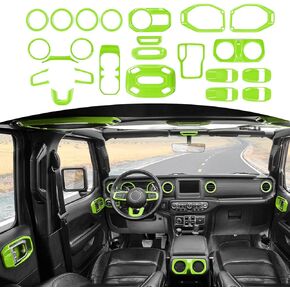 RT-TCZ for Wrangler JL Interior Trim Kit Compatible with Jeep Wrangler JL JLU Gladiator JT 2018-2023 Yellow Interior Accessories 23pcs
