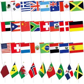 228 Countries Small Stick Flags Mini International World Hand Held Flag Decorations