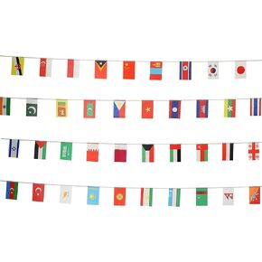 Asian 48 Flags Banner String Small Mini Countries Country International National Pennant Hangings Flag,Sports Events Grand Opening Party Festival Decorations