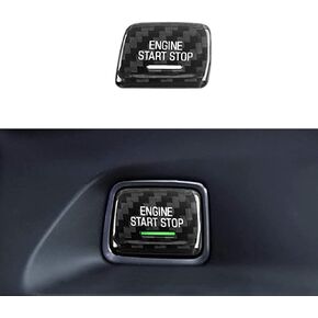 Engine Engine Start/Stop Push Start Button Cover for 2014-2019 Chevy C7 Corvette, for 2016-2020 Chevrolet Camaro, Real Carbon Fiber (Red)