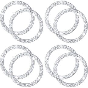 8 PCS Rhinestone Ignition Ring Crystal Key Ignition Starter & Knobs Ring, Bling Car Decals for Women, Pink Car Engine Accessories, Unique Women Present (pink 8 Pack)