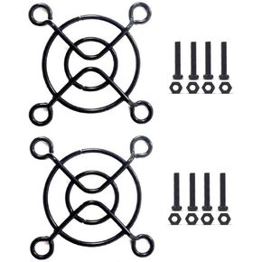 Easycargo 40mm Fan Grill/Guard with Screws + Nuts (Black 2-Pack)