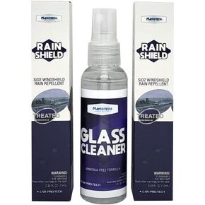 Nanotech Surface Solutions Windshield Care Kit- Includes Windshield Rain Repellent (2 Units)- Increase Visibility During Rainy Days and Glass Cleaner (2 Oz.)- Streak & Ammonia-Free Solution (6)