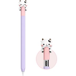 NIUTRENDZ Cute Cow Silicone Case for Apple Pencil USB-C Case Ultra Thin Protective Cover Anti-Slip Sleeve Apple Pencil (USB-C) Accessories (Apple Pencil USB-C, Brown)
