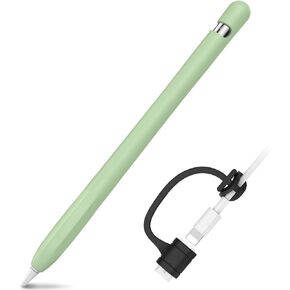AhaStyle Anti-Slip Case Sleeve Silicone Protective Skin [ Added Cable Adapter Tether Kit] Compatible with iPad Pencil 1st Generation