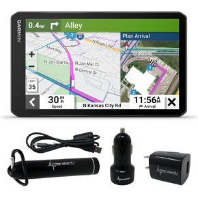 Garmin dēzl OTR710، ملاح شاحنة GPS كبير وسهل القراءة مقاس 7 بوصات، توجيه مخصص للشاحنات، صور الأقمار الصناعية عالية الدقة Birdseye مع حزمة الطاقة Wearable4U in Kuwait