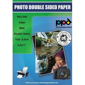 PPD Inkjet Matte Double Sided Heavyweight Photo Quality Paper LTR 8.5 x 11" 53lbs. 210gsm 9mil x 50 sheets (PPD045-50)