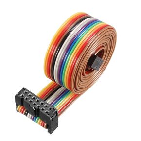 uxcell IDC Rainbow Wire Flat Ribbon Cable 14P A-Type FC/FC Connector 2.54mm Pitch 1m/39.3inch Length