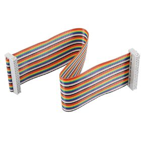 uxcell IDC 34 Pins Wire Flat Multicolored Flexible Rainbow Ribbon Jumper Cable 30cm 2.54mm Pitch,1pcs