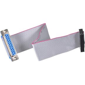 uxcell IDC Wire Flat Ribbon Cable DB25 Female to FC-26 Female Connector 2.54mm Pitch 20cm Length