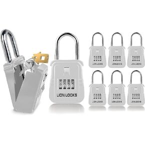 1500 Key Storage Lockbox, Set-Your-Own Code Lock Portable Key Holder, Rust-Proof Secure Outdoor Key Safe, Hide-a-Key Safe Box Lock Box, Construction (6-Pack/Black)