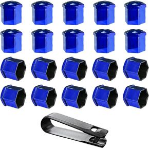 20 PCS Wheel Nut Covers Bolt Caps, 19mm Wheel Lug Bolt Covers Caps with Removal Tool, Auto Hub Screw Bolt Head Tire Protector, Universal Vehicle Exterior Decor Accessories (Silver)