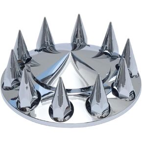 Chrome ABS Front Axle Wheel Cover for Semi Truck Plastic Hub Cover with 33mm Screw-On Lug Nut Covers 2 Front Axle Wheel Covers Hubcap (Standard Front)