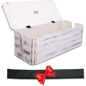 Large Cable Management Box - Cable Organizer Box and Power Strip Box for Electrical Cord Management - Desk Cord Hider and Floor Cable Management - Wire Storage and Organization for Cords