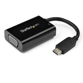 StarTech.com USB C to VGA Adapter with Power Delivery - 1080p USB Type-C to VGA Monitor Video Converter w/ Charging - 60W PD Pass-Through - Thunderbolt 3 Compatible - White (CDP2VGAUCPW)