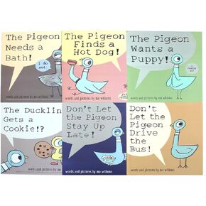 Mo Willems Pigeon Books Set Paperback, Don't Let The Pigeon Series 6 Books Collection Gift for Kindergarten Children Boy Girl
