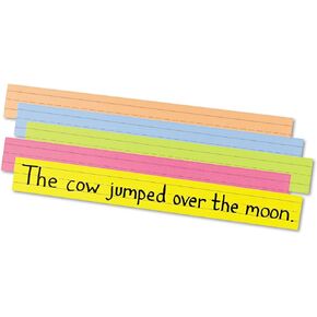 Pacon® Peacock® Super-Bright Sentence Strips, Assorted Colors, Pack of 100 & 4-Ply Railroad Board, White, 22" x 28", 25 Sheets & Heavyweight Construction Paper, Yellow, 12" x 18", 50 Sheets
