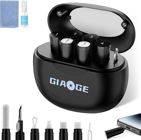 مجموعة تنظيف iPhone لمنفذ الشحن، مجموعة تنظيف Airpod متعددة 10 في 1، أداة تنظيف الهاتف، إصلاح كابل بيانات iPhone وType C، كاميرا، سماعة أذن، مكبر صوت، شاشة إلكترونية، حقيبة تخزين محمولة in Saudi Arabia