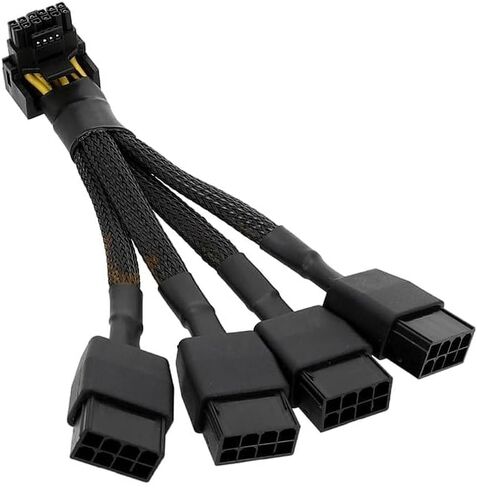 12VHPWR 16 Pin 12+4 pin GPU Cable to 4X 8 Pin PCIe 5.0 Extension 90 Degree Angle Sleeved Adapter for GeForce RTX 4090 4080 4070Ti 3090Ti Graphic Card 5.9-inch (Type B) in Saudi Arabia