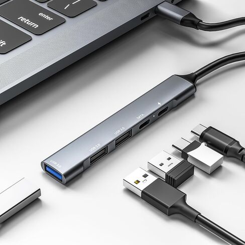 USB C HUB 5-in-1 Portable Mini Supports The 3A2C PD100W in Saudi Arabia