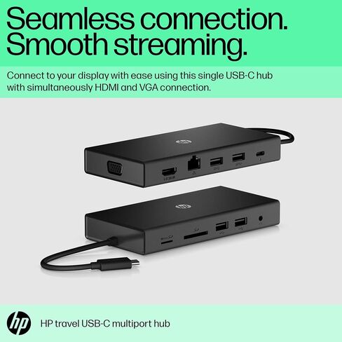 HP Travel USB-C Multi Port Hub (1C1Y5AA, Black) in Saudi Arabia