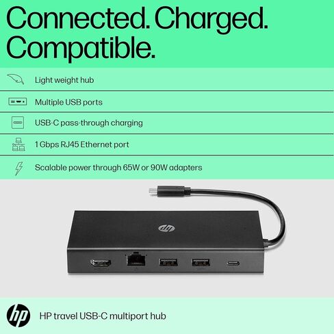 HP Travel USB-C Multi Port Hub (1C1Y5AA, Black) in Saudi Arabia