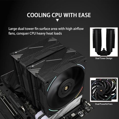 Thermalright Phantom Spirit 120 EVO CPU Cooler,Dual TL-K12 PWM Fan, 7 Heat Pipes CPU Cooling,with 2150RPM Speed,for AMD AM4 AM5/Intel 1700/1150/1151/1200/2011, PC Heatsink Cooler in Saudi Arabia